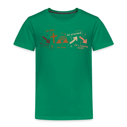 He Came He Died He Rose (Boho) Toddler T-Shirt - kelly green