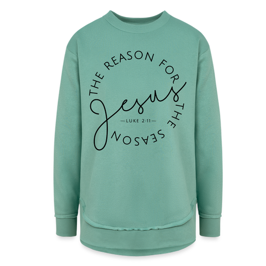 The Reason for the Season Christmas Women's Weekend Tunic Fleece Sweatshirt - saltwater