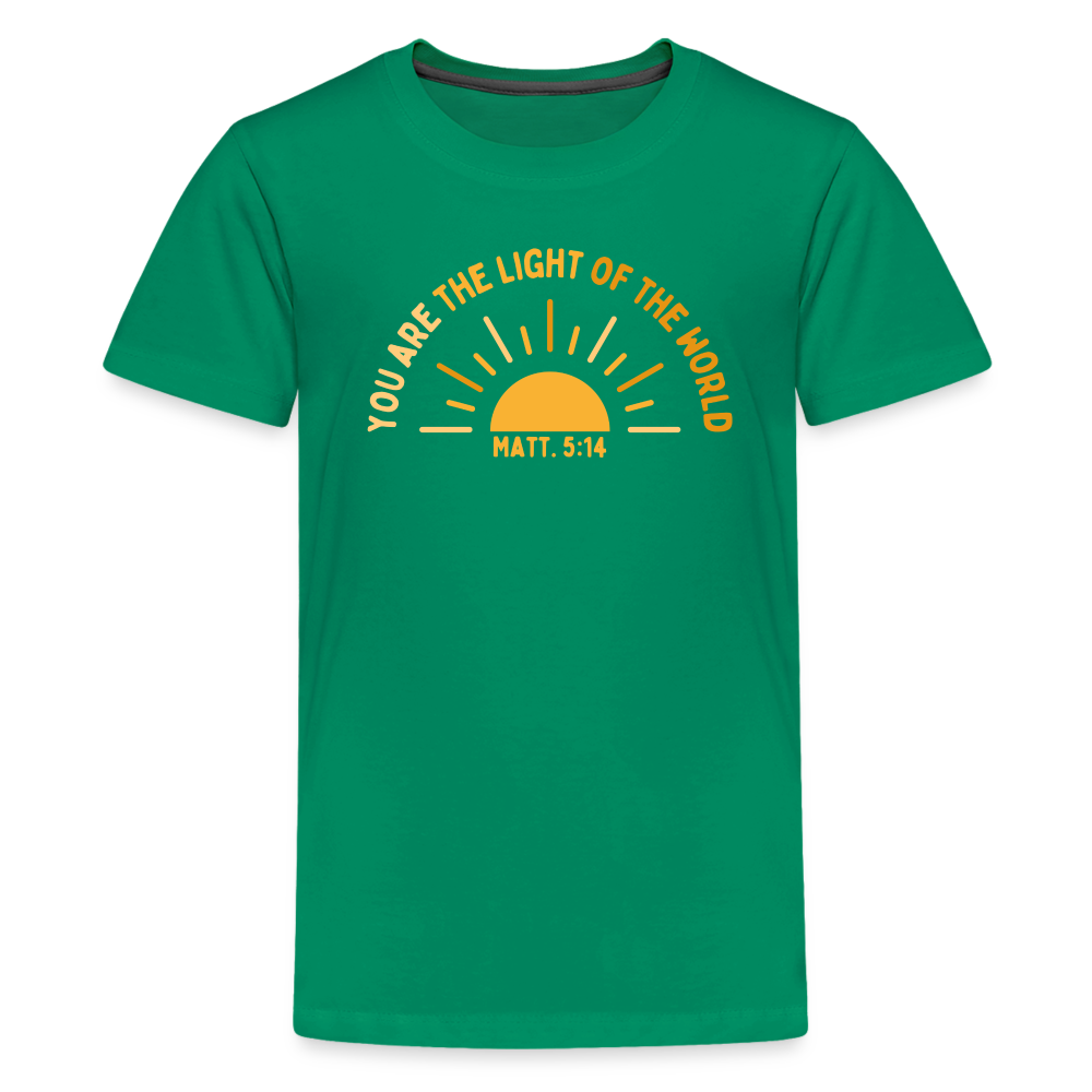 You are the Light of the World (Color) Kids T-Shirt - kelly green