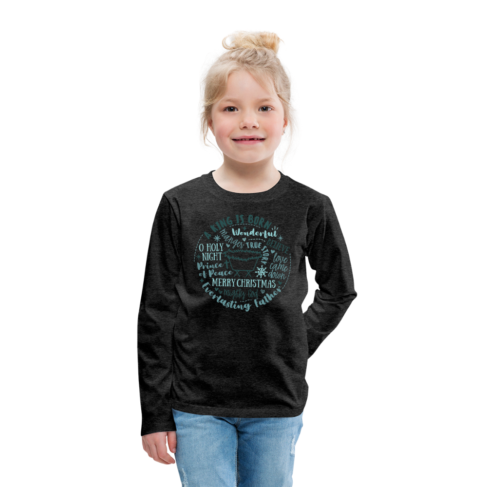 Manger Collage (W) Kid's Long Sleeve Shirt - charcoal grey