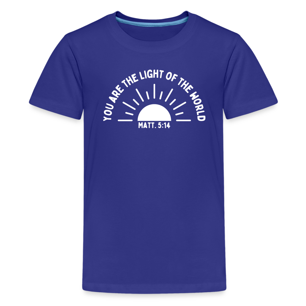 You are the Light of the World (W) Kid's T-Shirt - royal blue