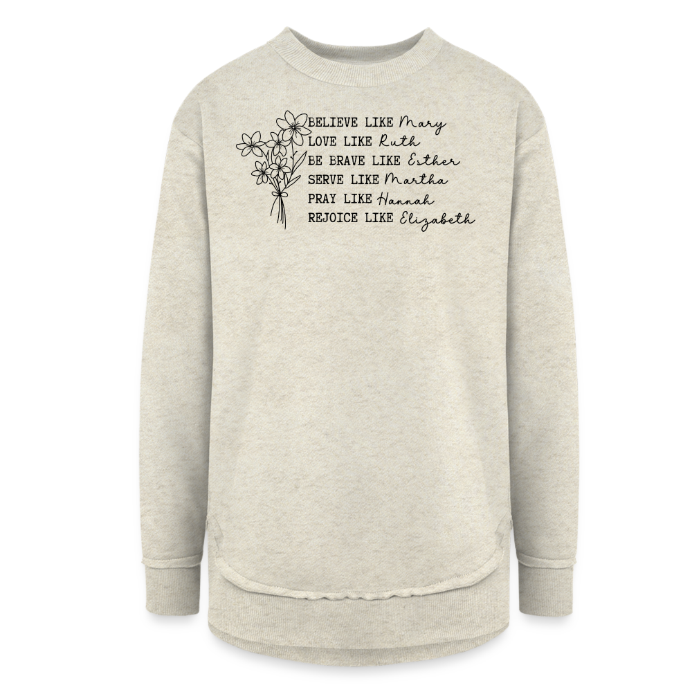 Women of the Faith Women's Tunic Sweater - heather oatmeal