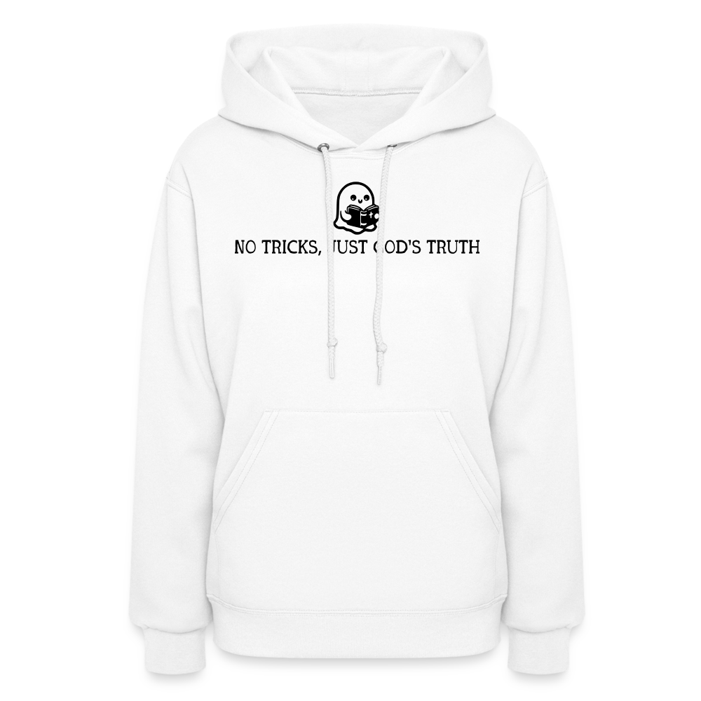 No Tricks Just God's Truth (Bible) Women's Hoodie - white