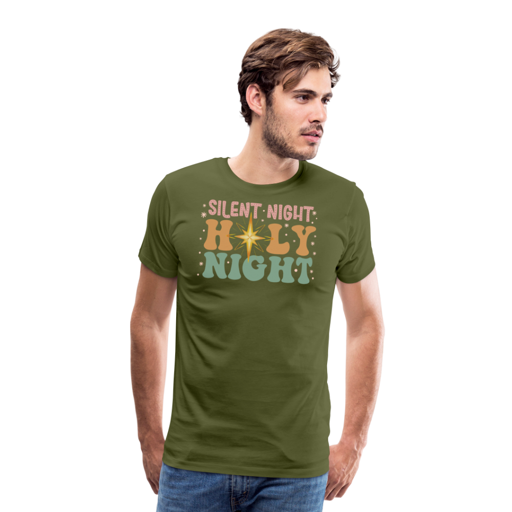 Silent Night Christmas Family Men's Premium T-Shirt - olive green