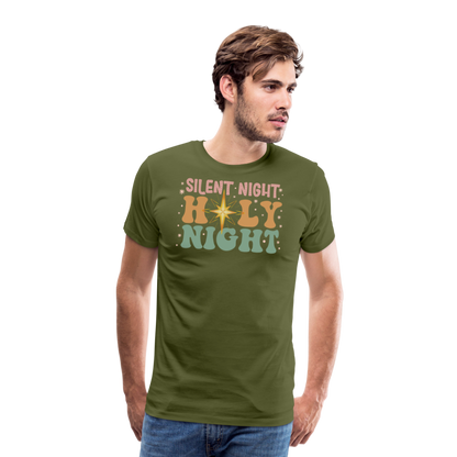 Silent Night Christmas Family Men's Premium T-Shirt - olive green