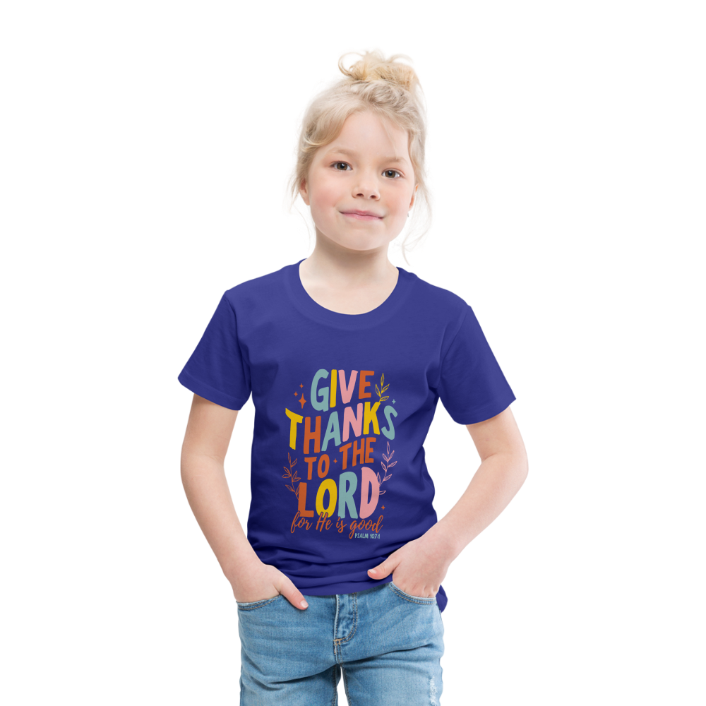 Give Thanks to the Lord (Color) Toddler T-Shirt - royal blue