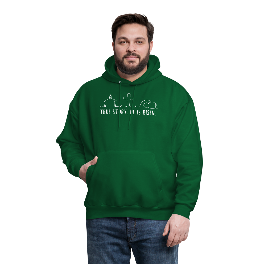 True Story He is Risen (W) Men's Sweater - forest green