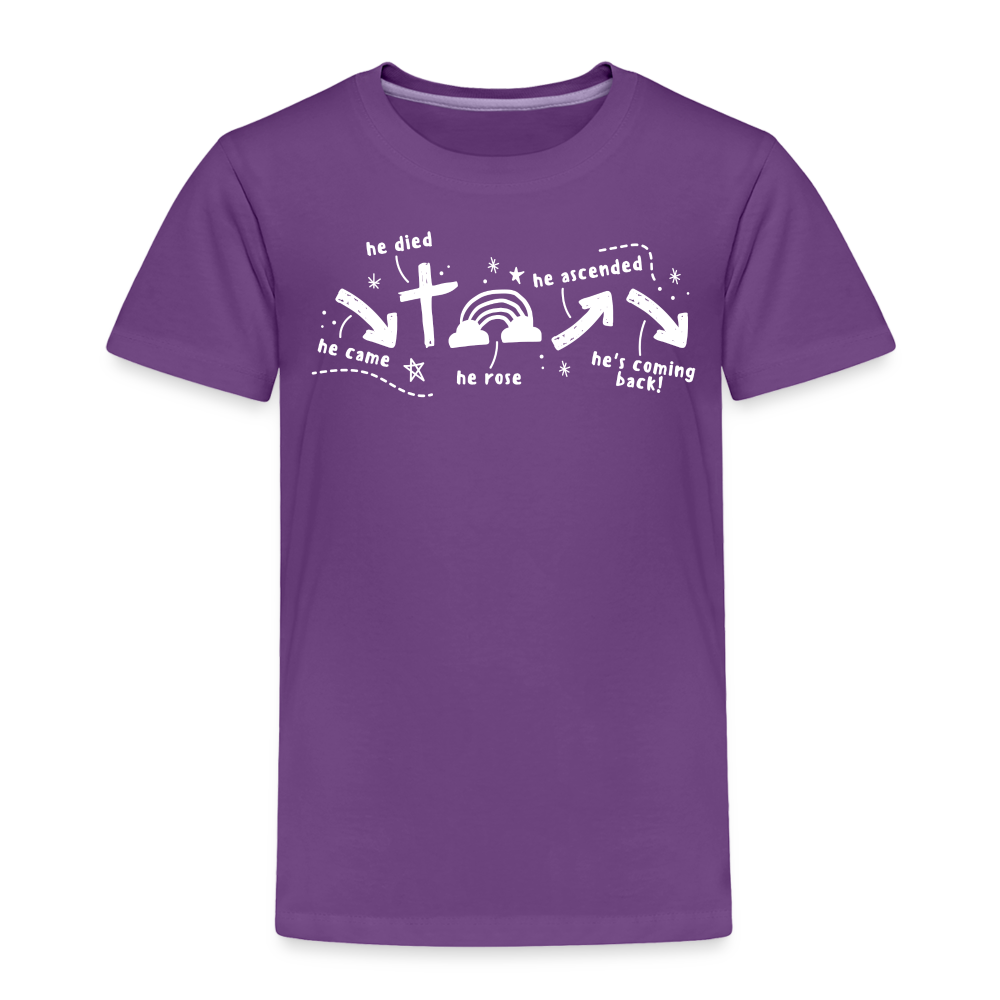 He Came He Died He Rose (W) Toddler T-Shirt - purple