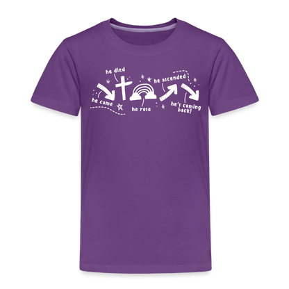 He Came He Died He Rose (W) Toddler T-Shirt - purple