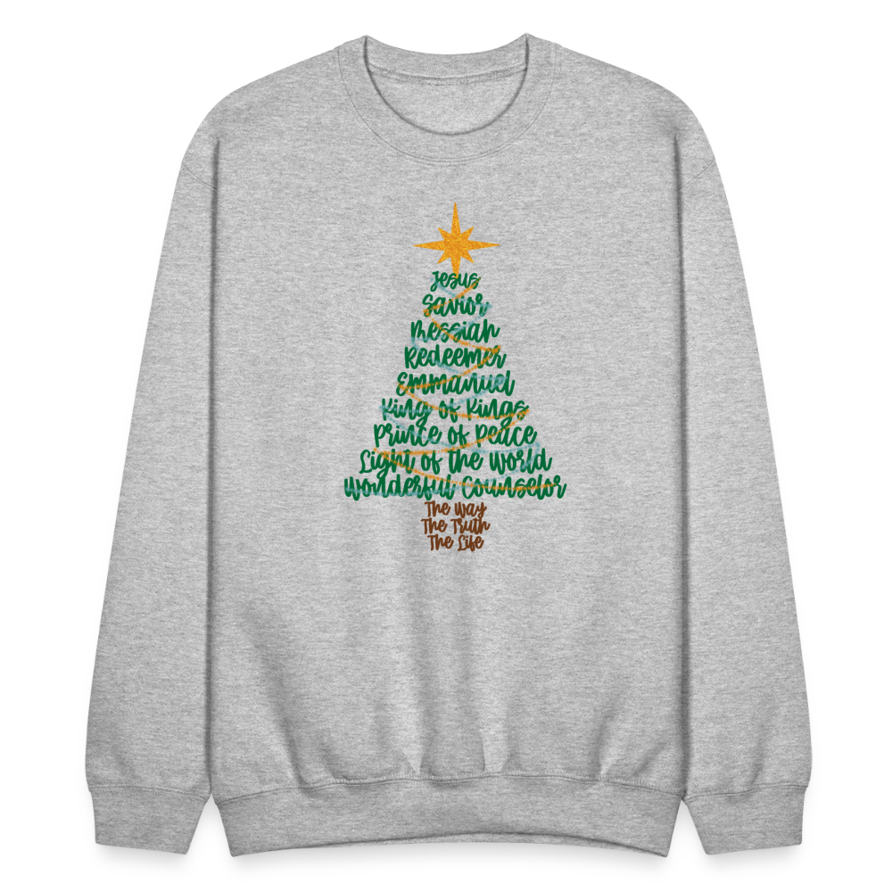 Names of Jesus Christmas Tree Men's Sweater - heather gray