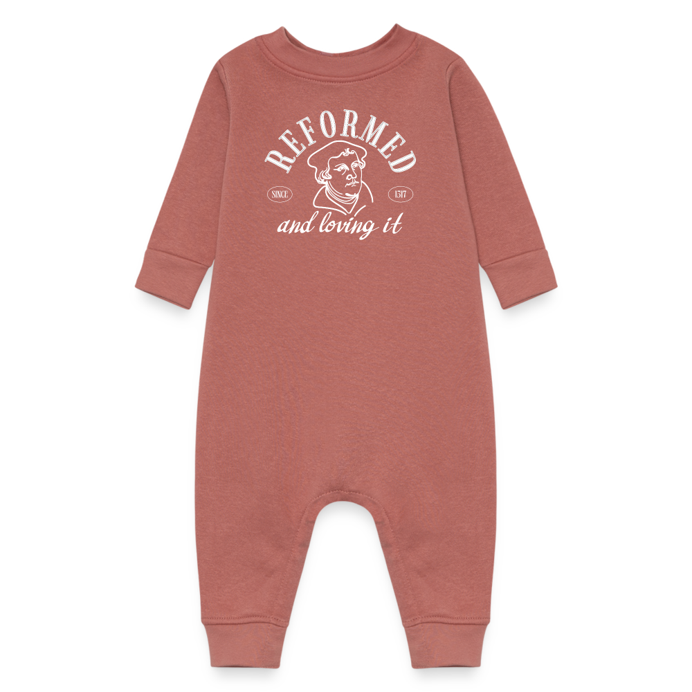 Reformed & Loving It (W) Reformation Day Fleece Baby Bodysuit - mauve