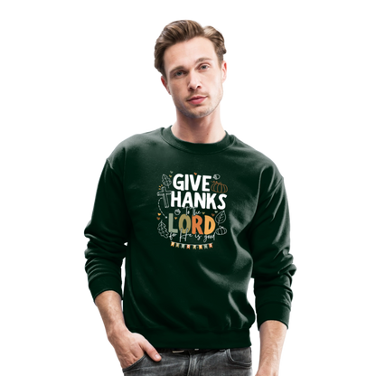 Give Thanks to the Lord (W, Color) Men's Sweater - forest green