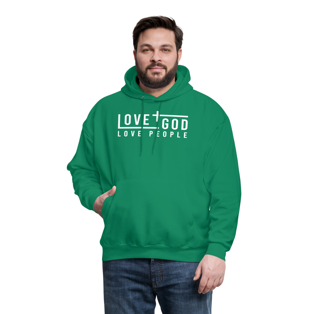 Love God Love People Men's Hoodie - kelly green