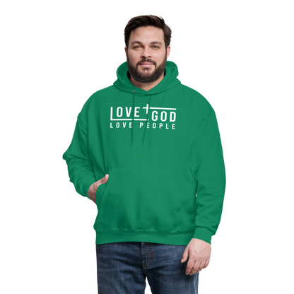 Love God Love People Men's Hoodie - kelly green