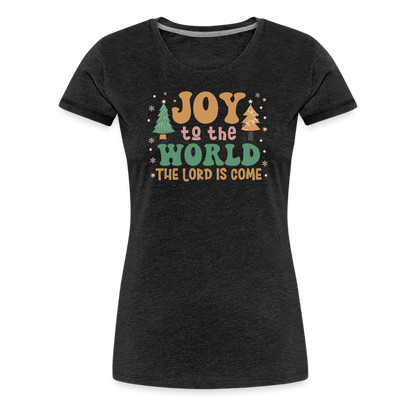 Joy to the World Christmas Family Women’s Premium T-Shirt - charcoal grey