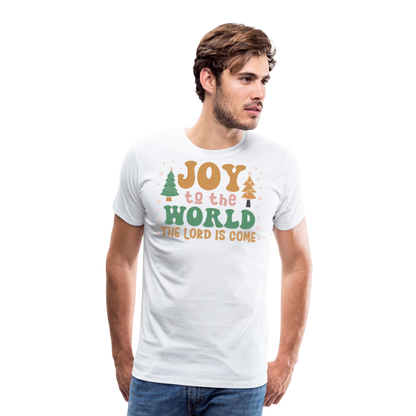 Joy to the World Christmas Family Men's Premium T-Shirt - white