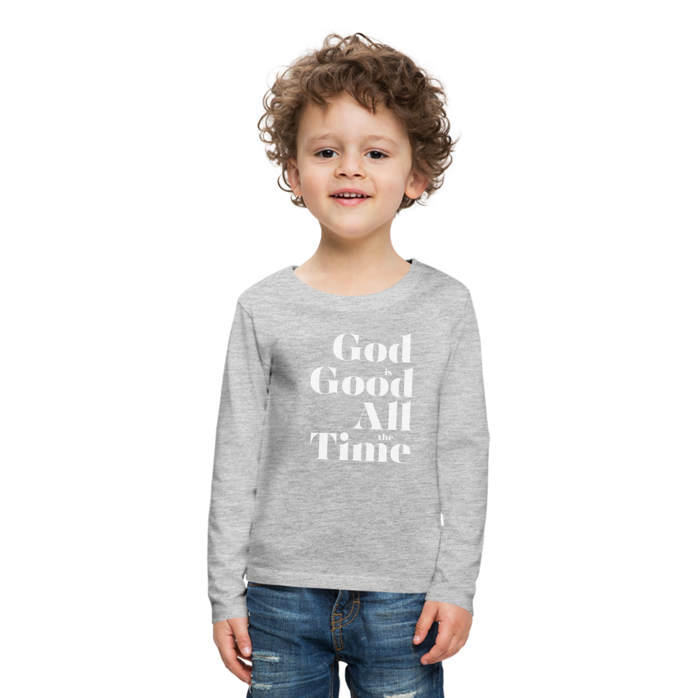 God is Good Kids' Premium Long Sleeve T-Shirt - heather gray