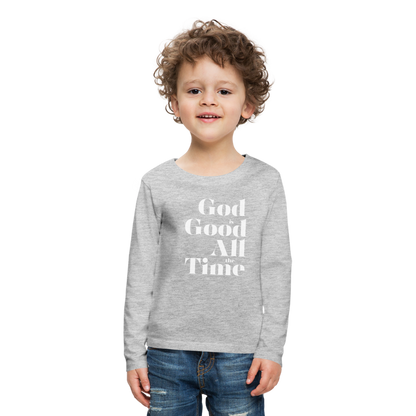 God is Good Kids' Premium Long Sleeve T-Shirt - heather gray