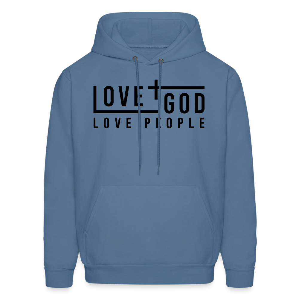 Love God Love People Men's Hoodie - denim blue