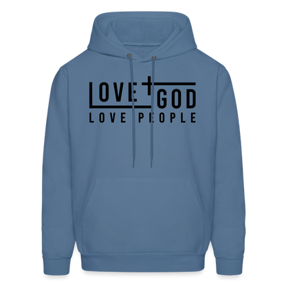 Love God Love People Men's Hoodie - denim blue