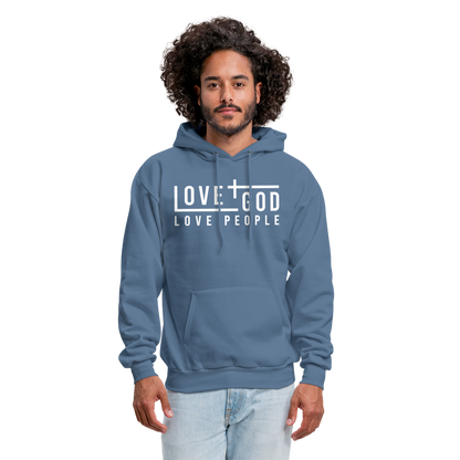 Love God Love People Men's Hoodie - denim blue