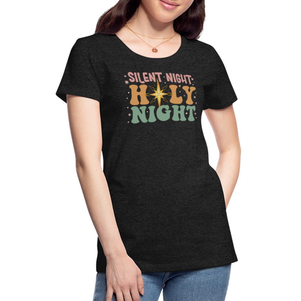 Silent Night Christmas Family Women’s Premium T-Shirt - charcoal grey