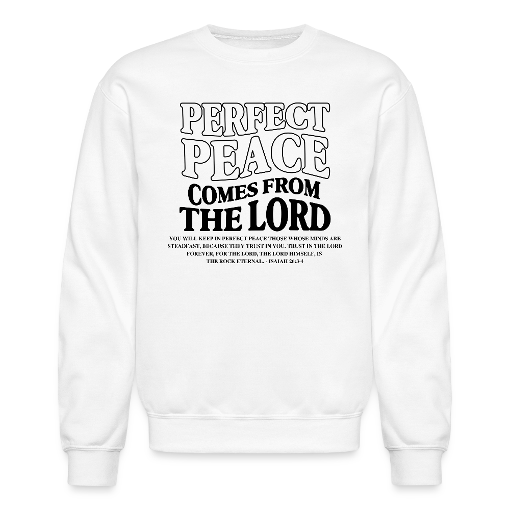 Perfect Peace Comes from the Lord Men's Sweater - white