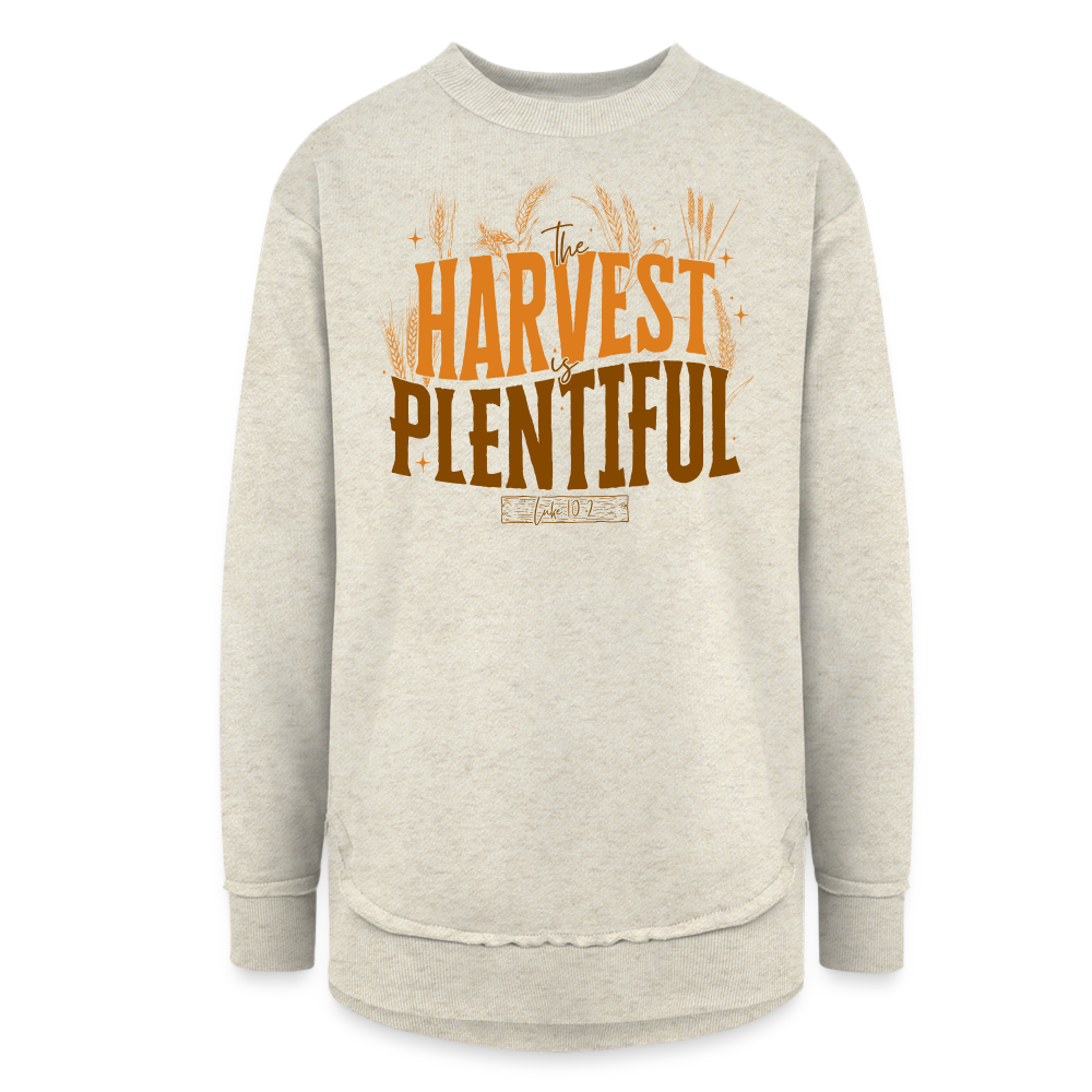 The Harvest is Plentiful Women's Long Sleeve Weekend Tunic - heather oatmeal