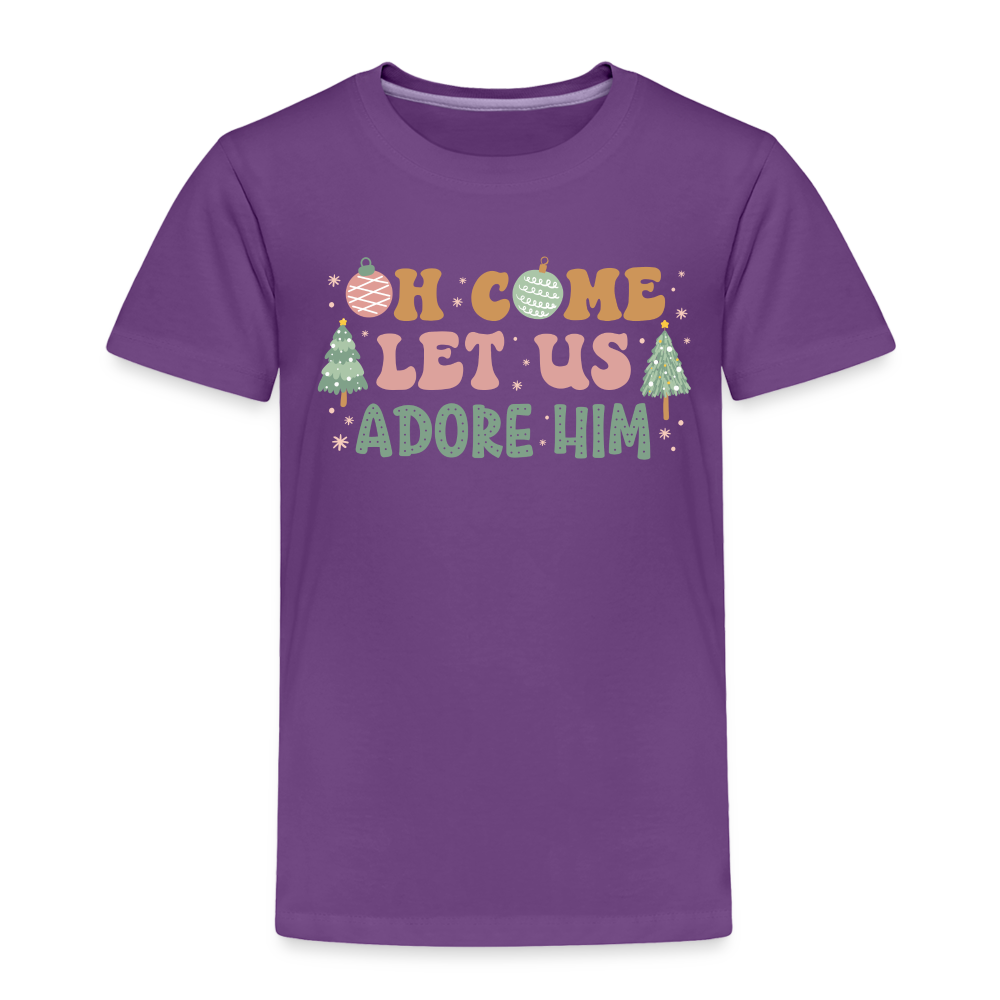 Oh Come Let us Adore Him Christmas Family Toddler Premium T-Shirt - purple