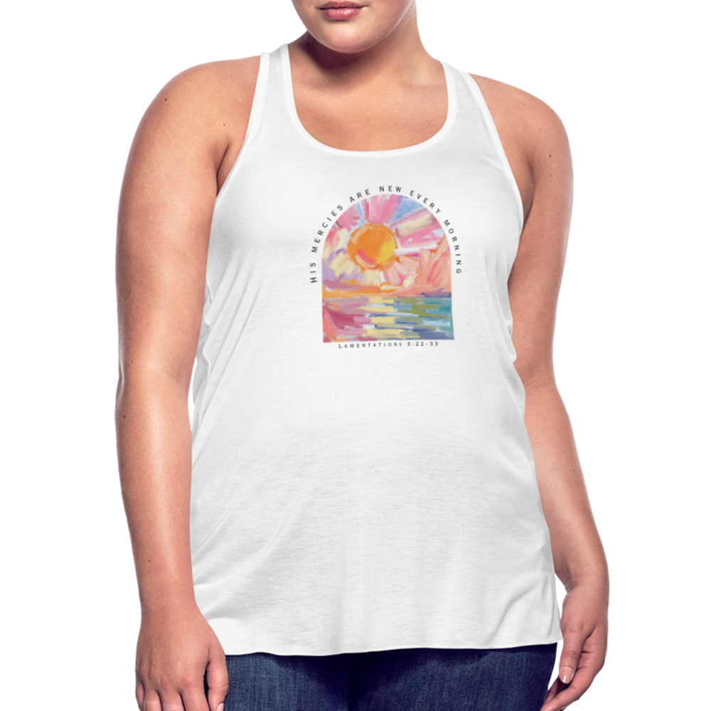 His Mercies are New Every Morning Lamentations 3:22-33 Women’s Tank - white