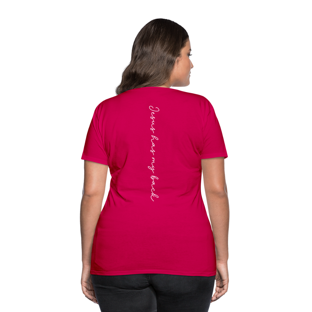 Jesus has My Back Women's T-Shirt - dark pink