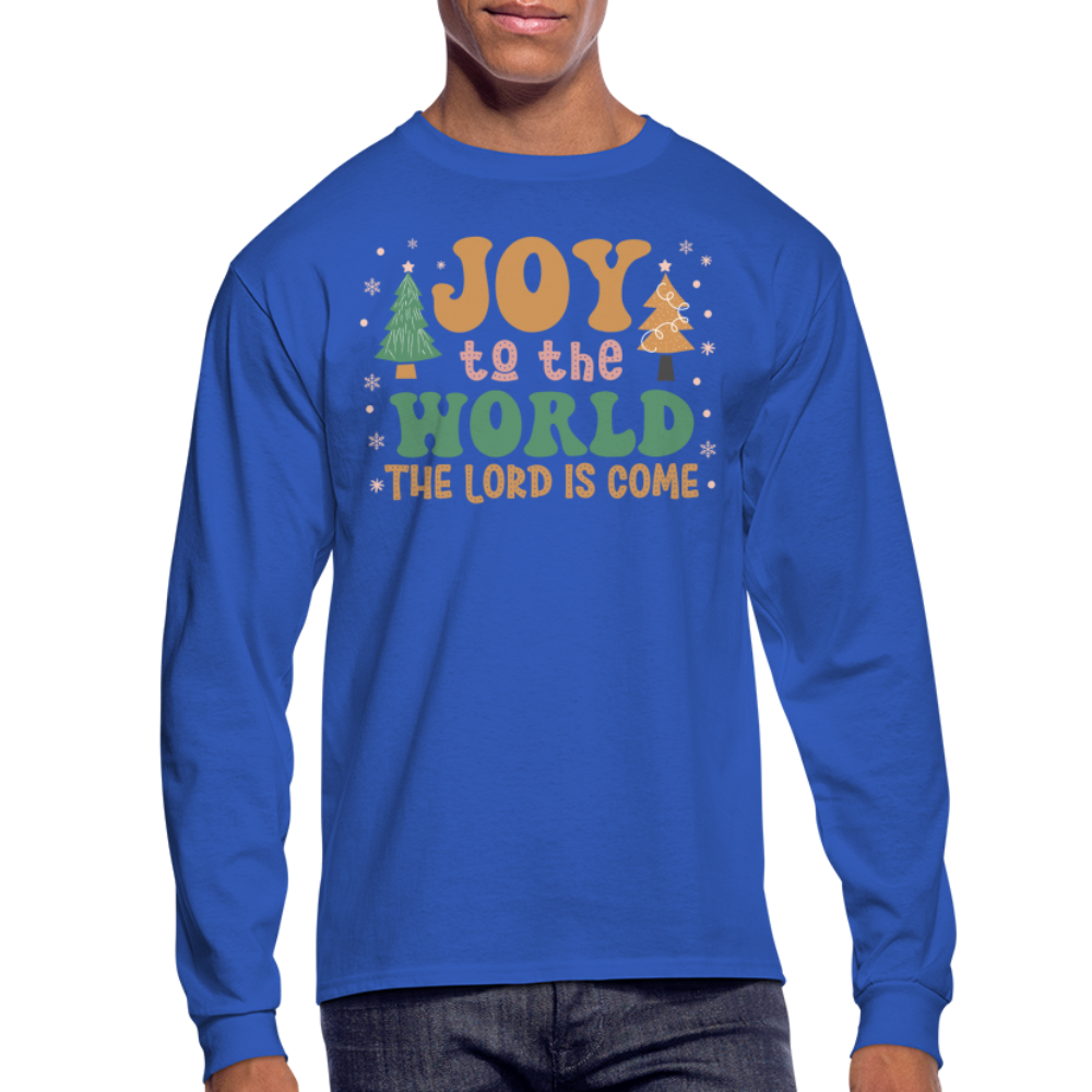 Joy to the World Christmas Family Men's Long Sleeve T-Shirt - royal blue