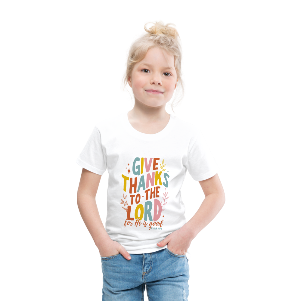 Give Thanks to the Lord (Color) Toddler T-Shirt - white