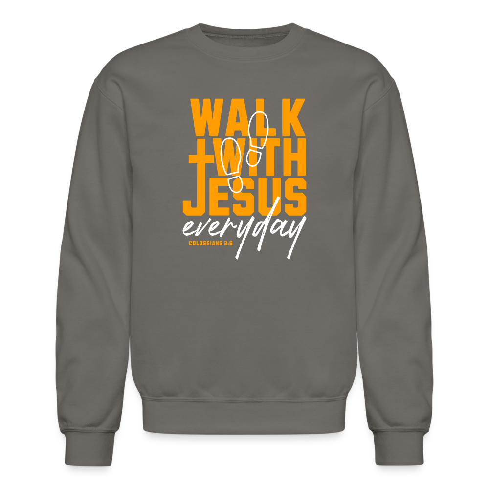 Walk with Jesus Everyday Men's Sweater - asphalt gray