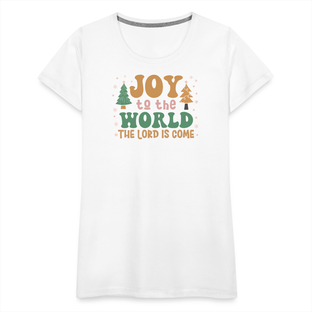 Joy to the World Christmas Family Women’s Premium T-Shirt - white