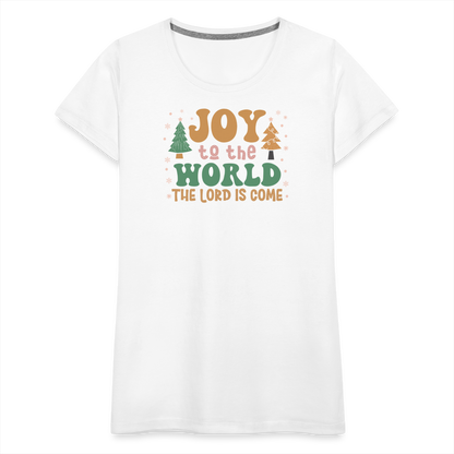 Joy to the World Christmas Family Women’s Premium T-Shirt - white