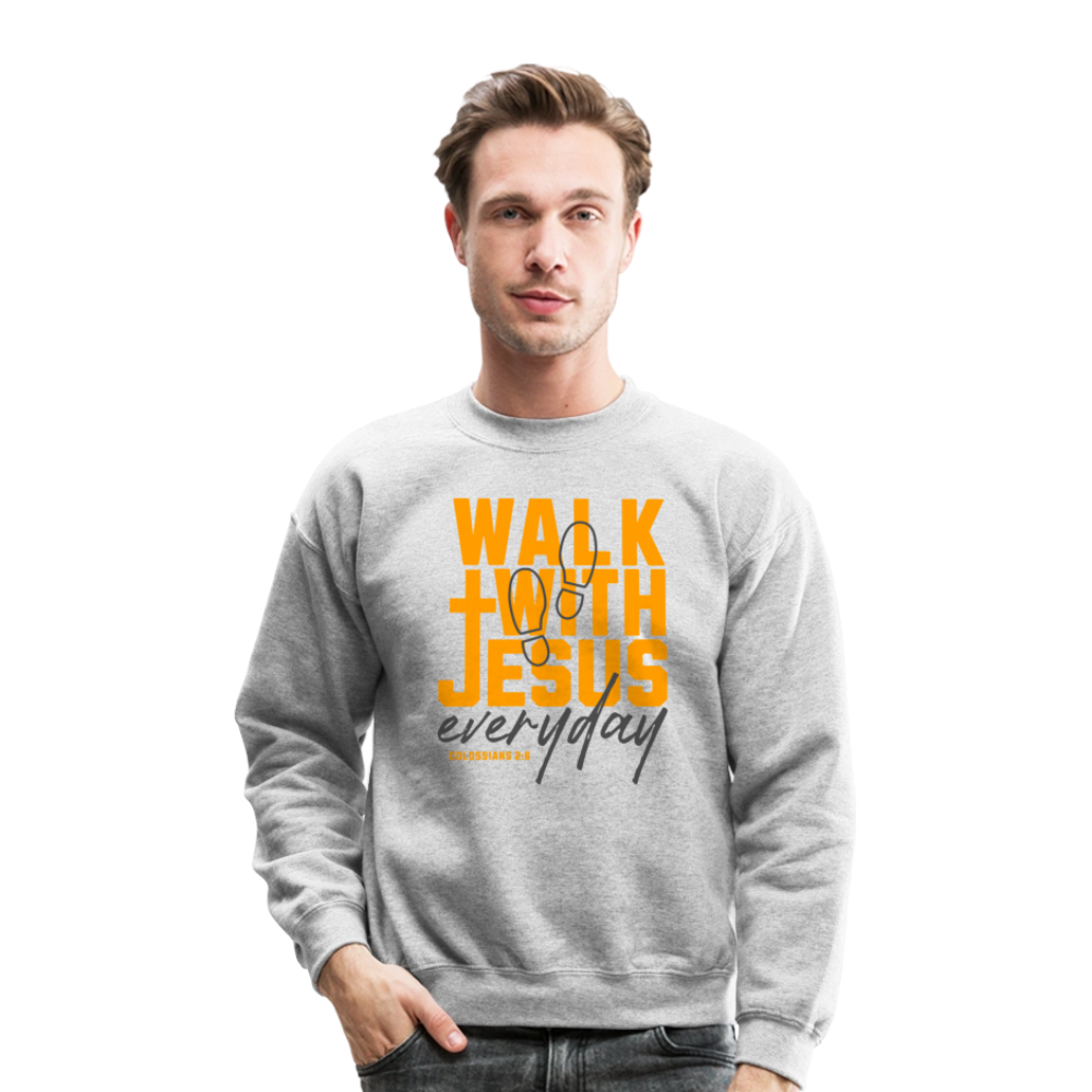 Walk with Jesus Everyday Men's Sweater - heather gray