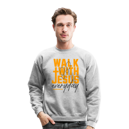 Walk with Jesus Everyday Men's Sweater - heather gray