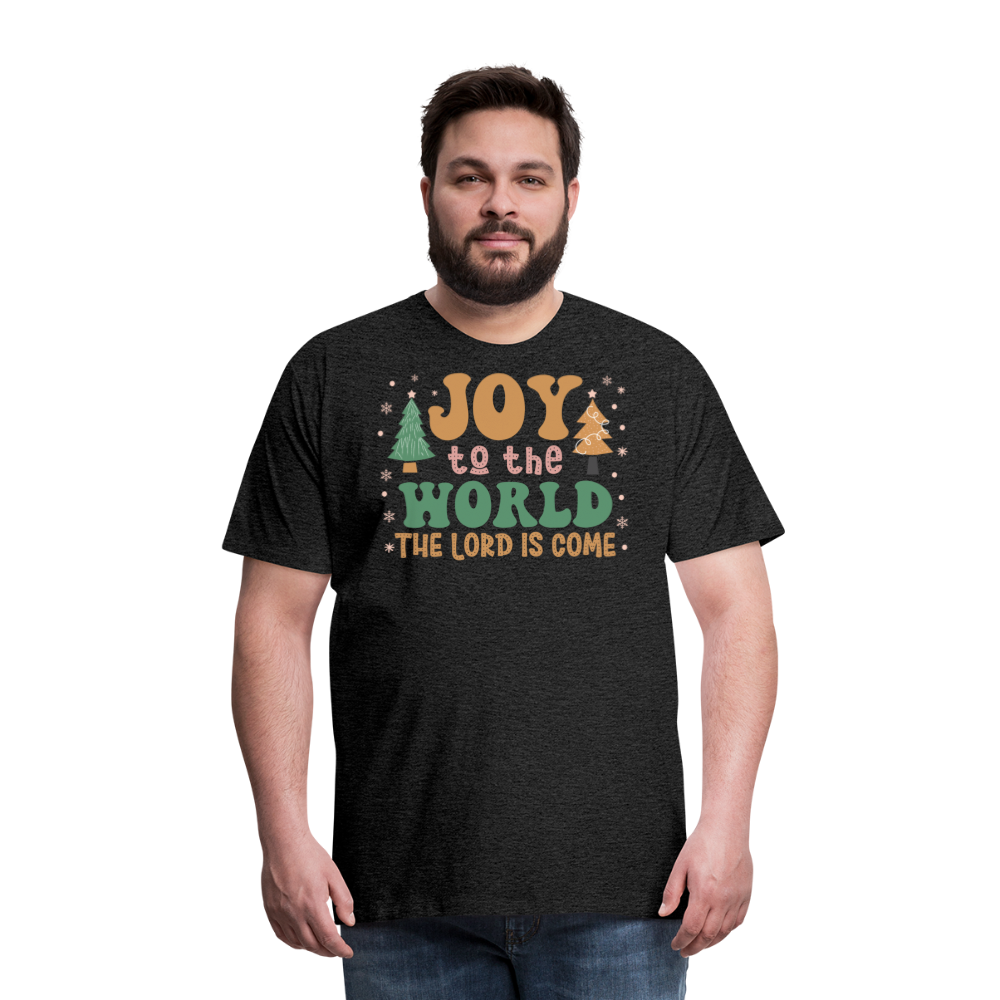 Joy to the World Christmas Family Men's Premium T-Shirt - charcoal grey