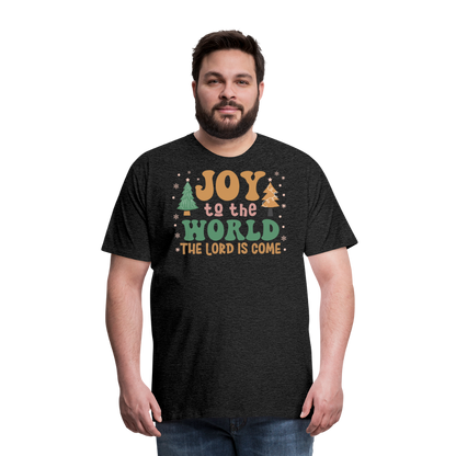 Joy to the World Christmas Family Men's Premium T-Shirt - charcoal grey