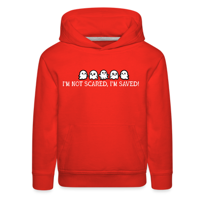 I'm Not Scared I'm Saved (W) Kid's Hoodie - red