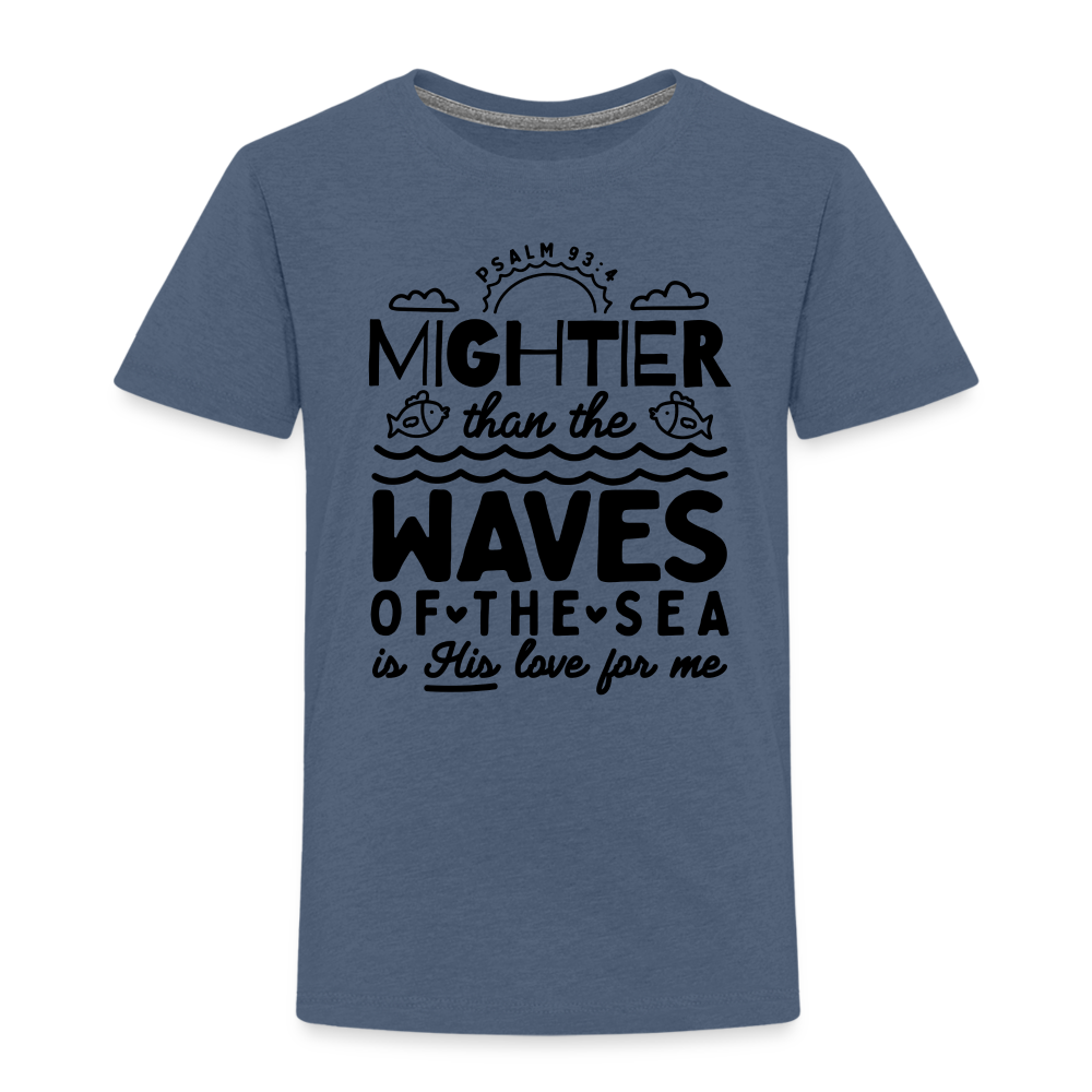 Mightier than the Waves of the Sea Toddler T-Shirt - heather blue