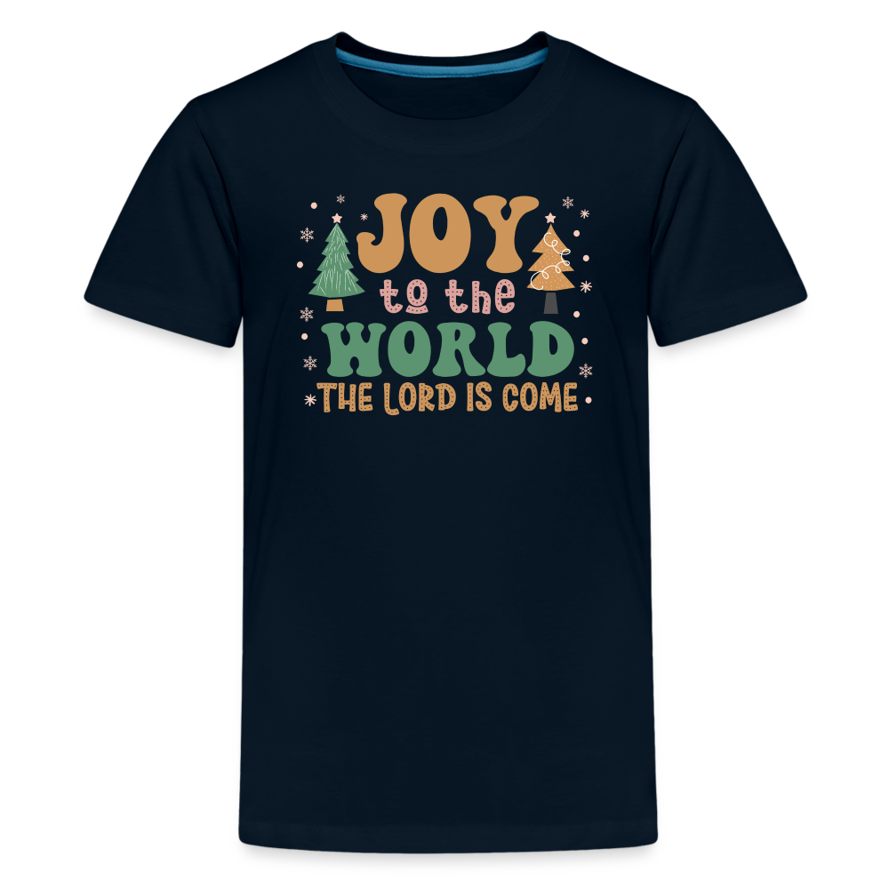 Joy to the World Christmas Family Kids' Premium T-Shirt - deep navy