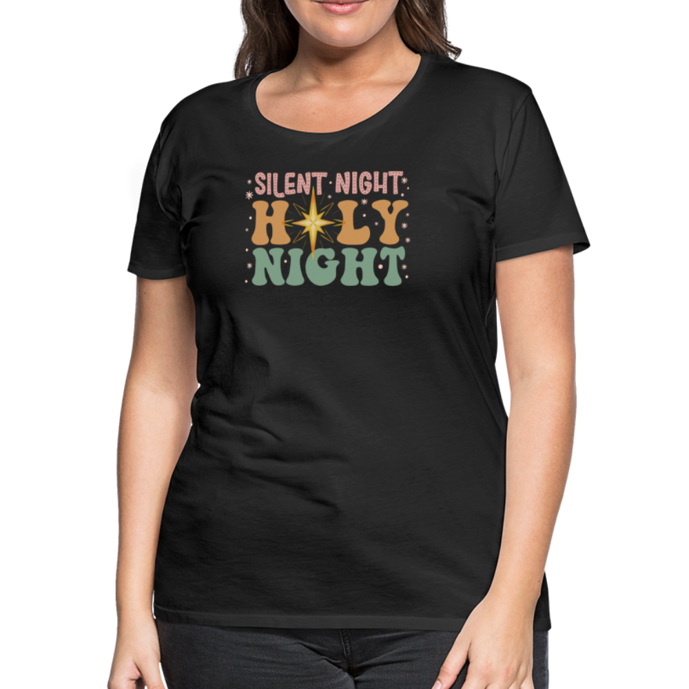 Silent Night Christmas Family Women’s Premium T-Shirt - black