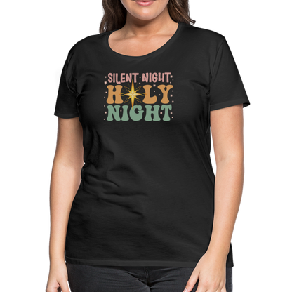 Silent Night Christmas Family Women’s Premium T-Shirt - black