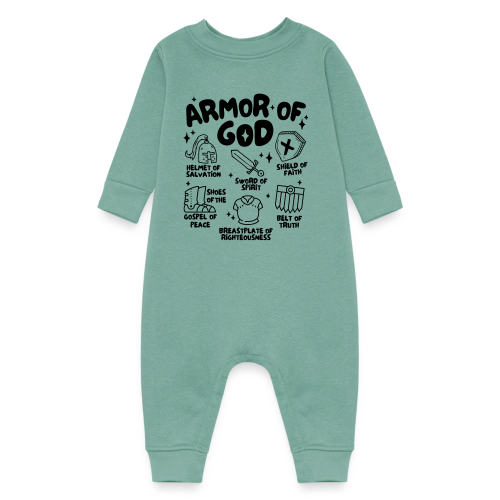 Armor of God Fleece Baby Onesie Bodysuit - saltwater