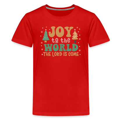 Joy to the World Christmas Family Kids' Premium T-Shirt - red