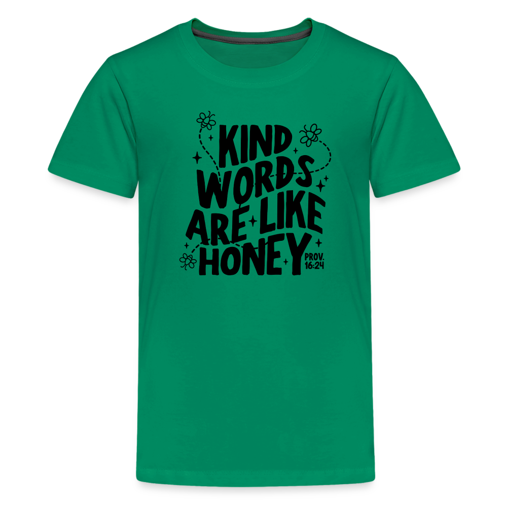 Kind Words are Like Honey Kid's T-Shirt - kelly green