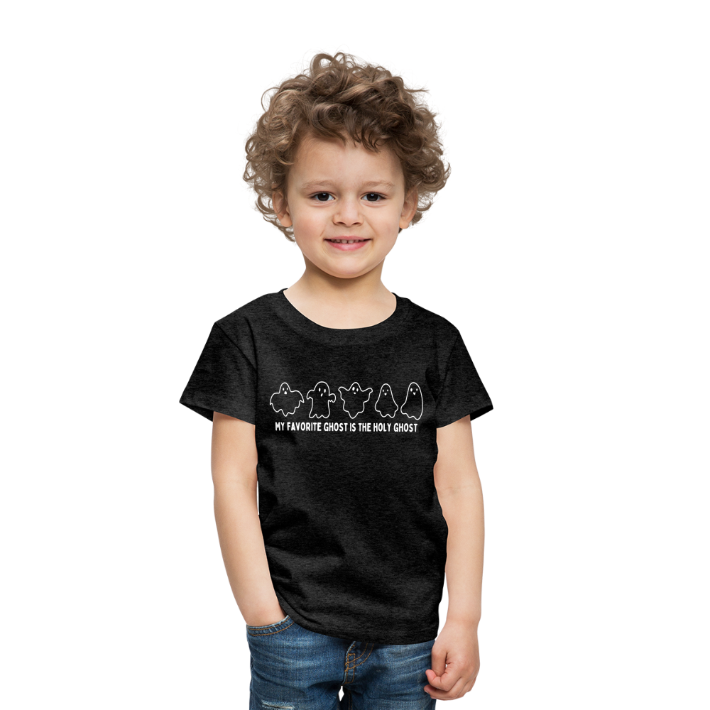 My Favorite Ghost is the Holy Ghost (Outline) Toddler T-Shirt - charcoal grey