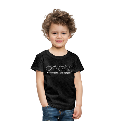 My Favorite Ghost is the Holy Ghost (Outline) Toddler T-Shirt - charcoal grey